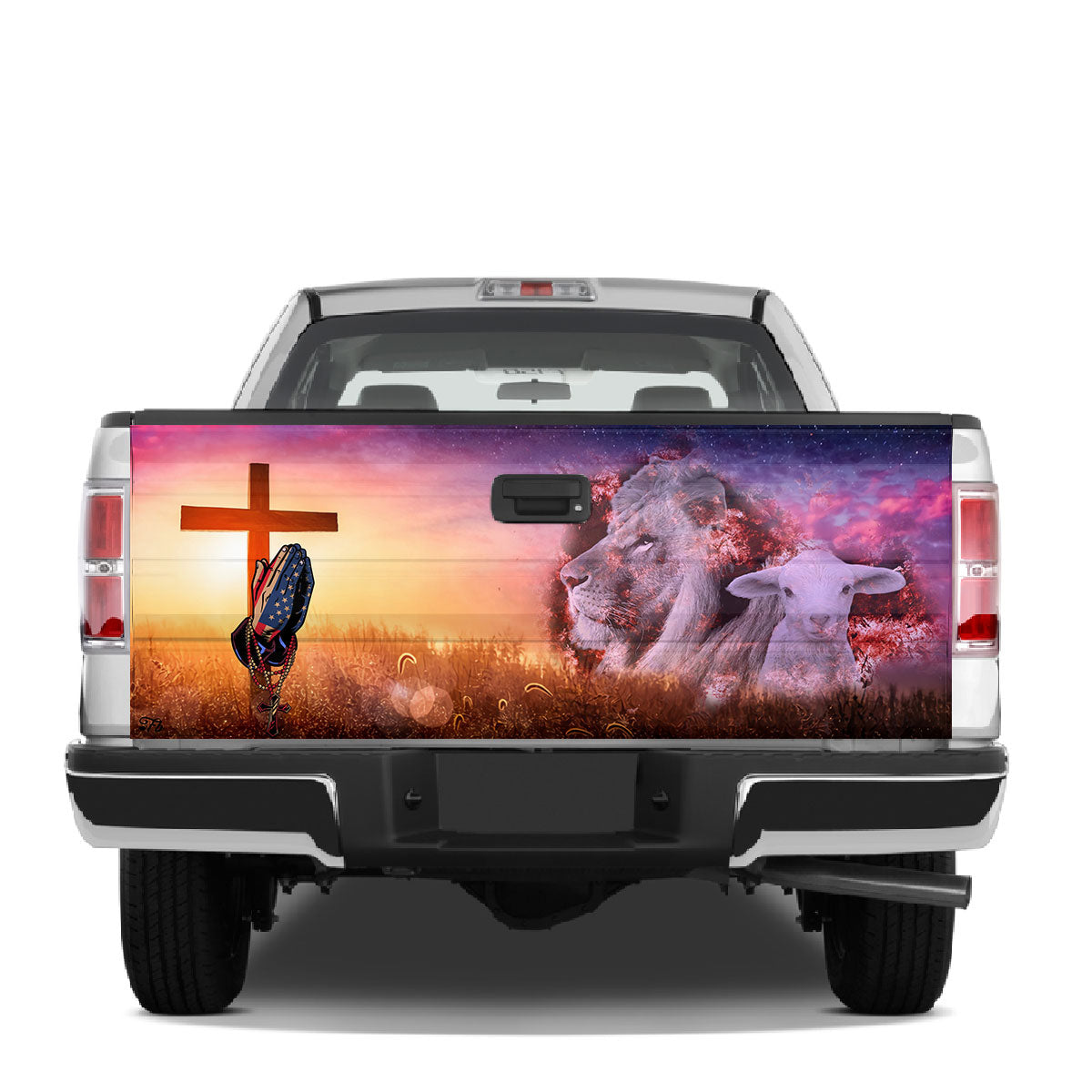 Petthouse | Lion And Lamb Tailgate Wrap, Jesus Prayer Tailgate Wrap, Christian Gift, Jesus Lovers