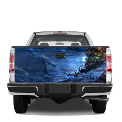 Petthouse | Christmas Sleigh Tailgate Wrap, Santa Nightmare Tailgate Wrap, Christmas Night Tailgate