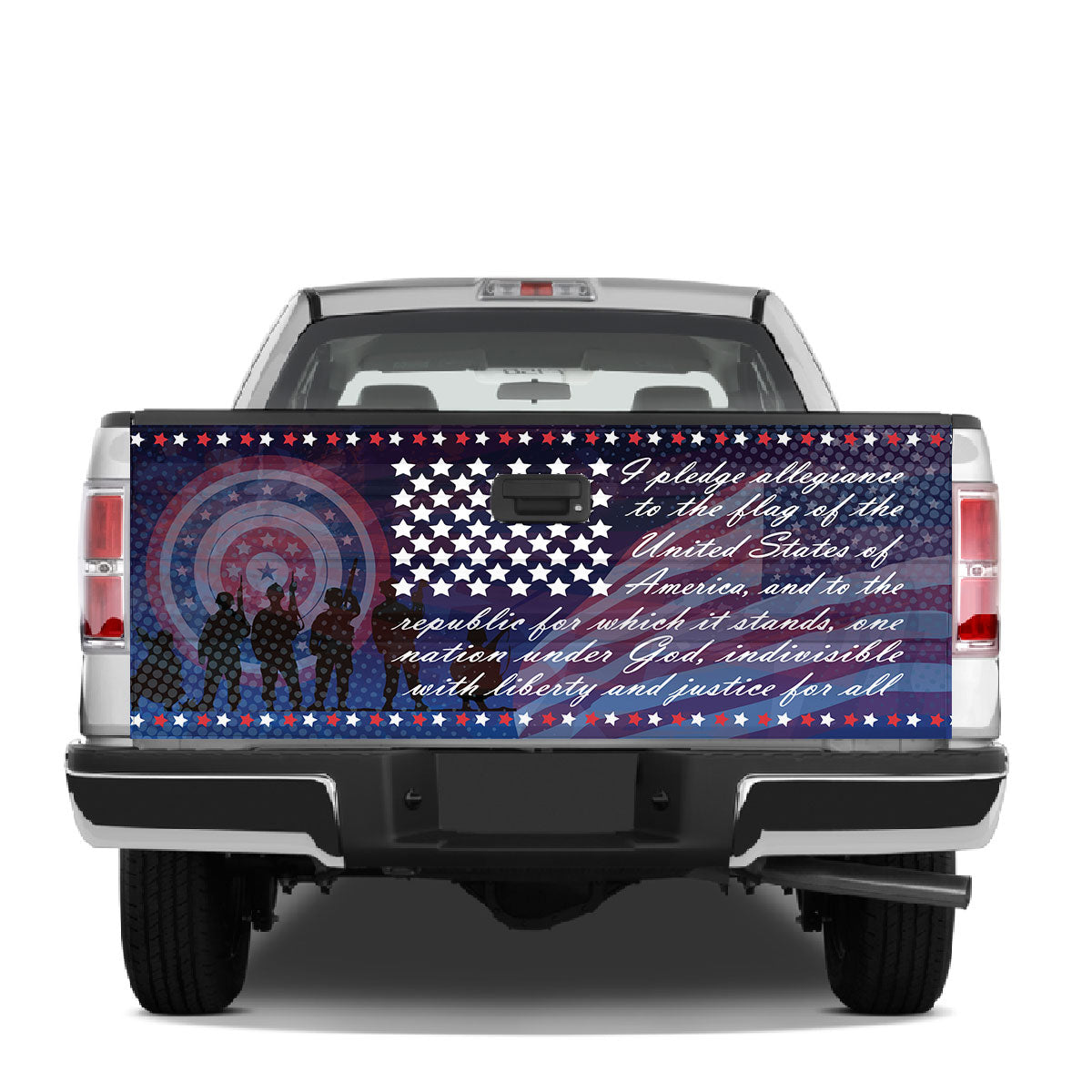 Petthouse | American Veteran Tailgate Wrap American Flag Tailgate Cover Usa Military Car Decal Car Accessories