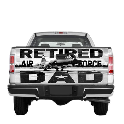 Petthouse | Retired Air Force Dad Tailgate Vinyl Graphic Wrap Proud Dad Tailgate Decal Aircraf Graphic Wrap