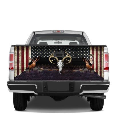 Petthouse | Deer Skull Tailgate Wrap Deer Hunter Tailgate Cover America Deer Hunter Cover Deer Hunting Lover Gift