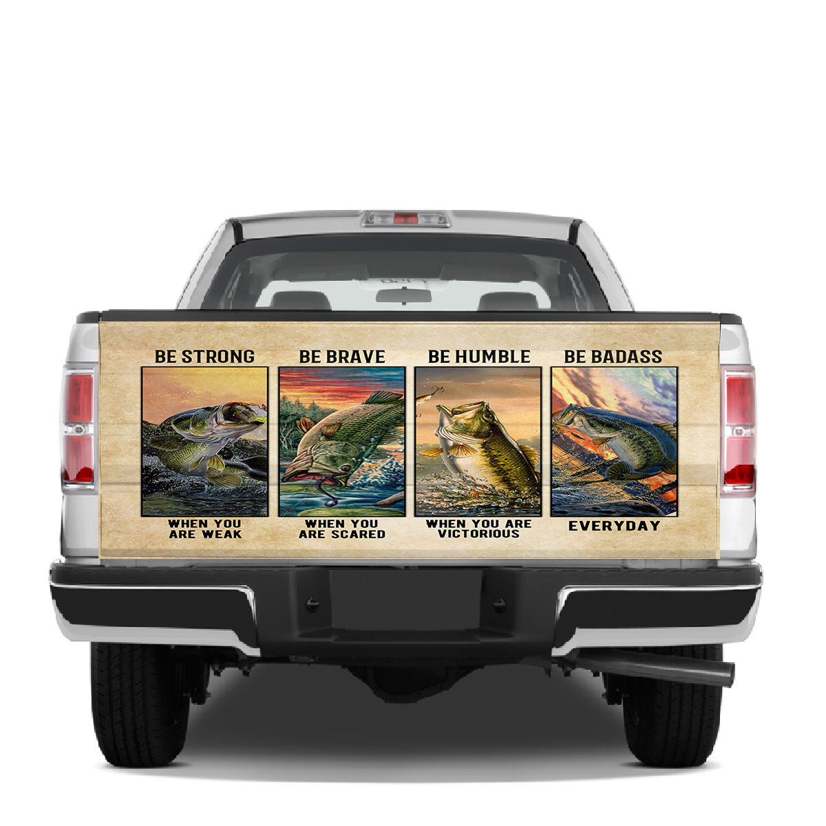 Petthouse | Bass Fishing Truck Tailgate Wrap Fishing Be Strong Be Brave Be Humbler Fishing Lover Gift