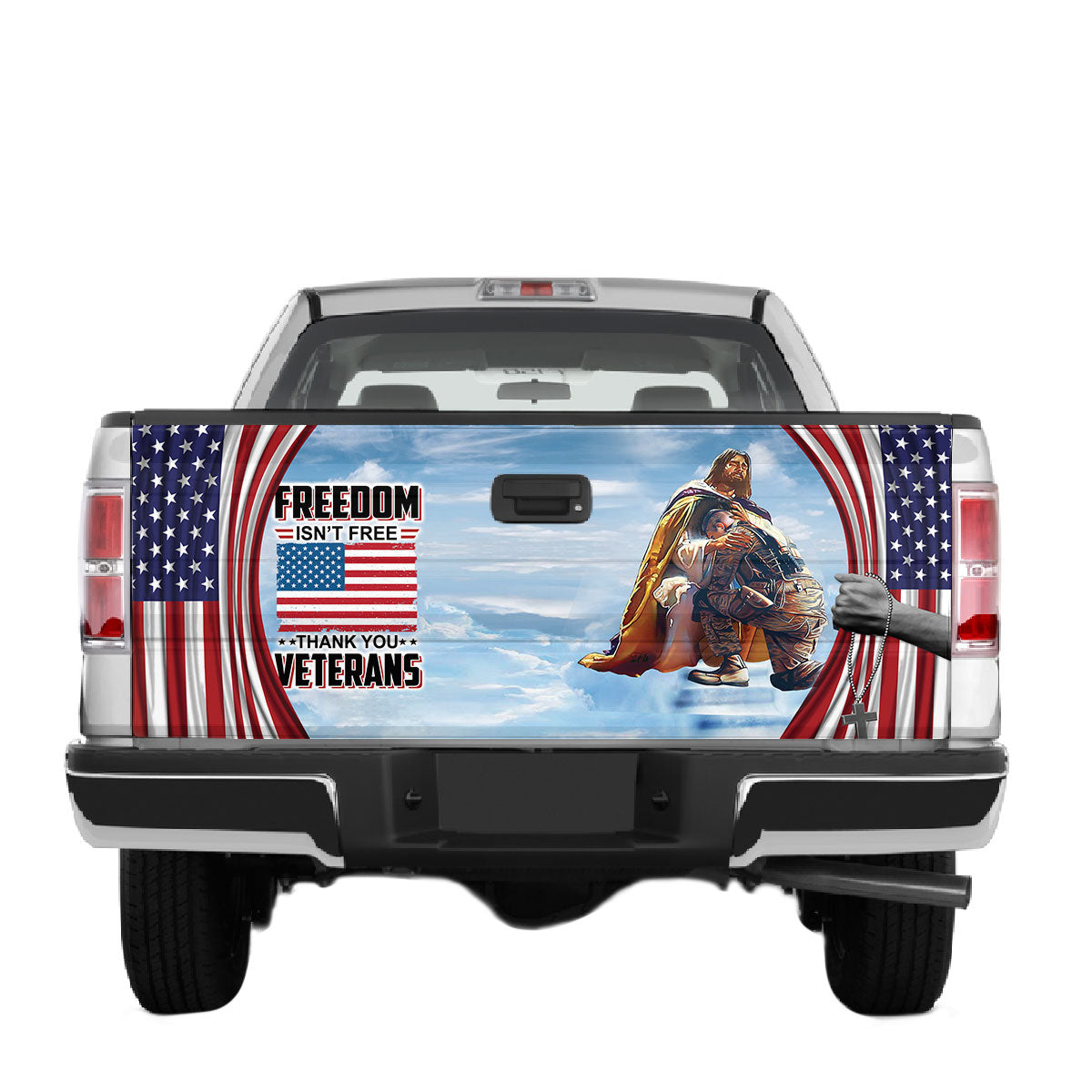 Petthouse | Veteran Truck Tailgate Decal Wrap Freedom Isn’t Free Tailgate Sticker Patriotic Car Decorations