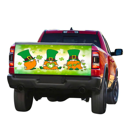 Petthouse | Gnomes Irish Tailgate Wrap Clover Tailgate Cover Cartoon Tailgate Wrap Decor Car Happy St Patrick's Day