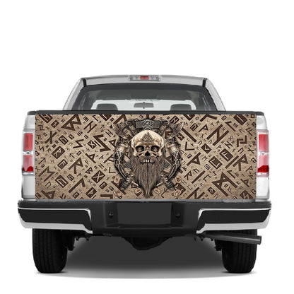 Petthouse | Viking Warrior Skull Viking Pattern Tailgate Wrap Scandinavian Pattern Cover Car Decoration