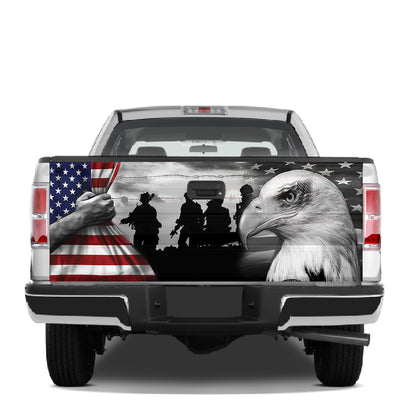 Petthouse | American Veterans Tailgate Wrap Eagle Usa Tailgate Decal American Army Car Cover Car Accessories