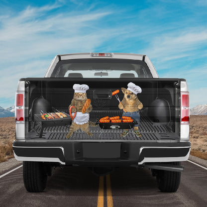 Petthouse | Funny Cat Dog Bbq Tailgate Wrap Cat And Dog Chef Vinyl Decal Pet Owner Dog Lover Cat Love