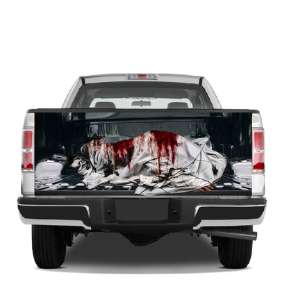 Petthouse | Death Women Bloody Horror Tailgate Wrap Vinyl Graphic Decal Sticker Dead Body On Floor Scary