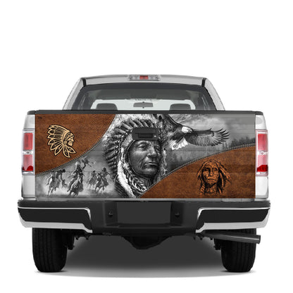 Petthouse | Native American Chief Eagle Tailgate Wrap Vinyl Graphic Decal Sticker Native Pride Graphic Wraps