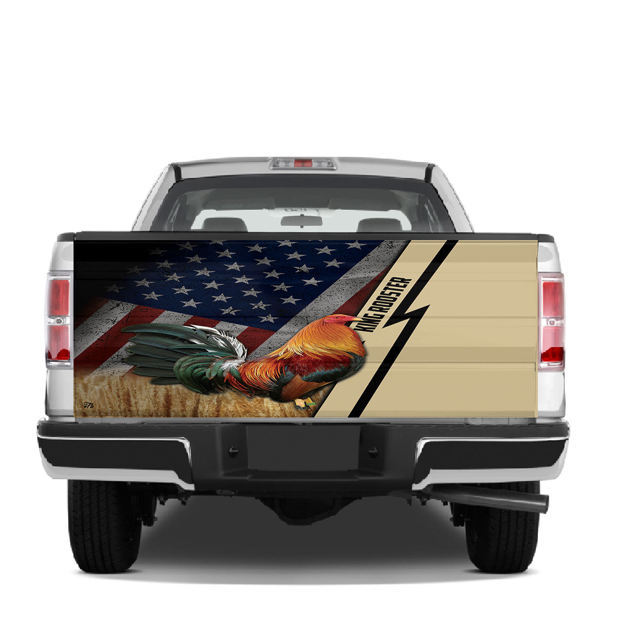 Petthouse | King Rooster Truck Tailgate Wrap Decal Rooster American Flag Farmer Gift Car Decor