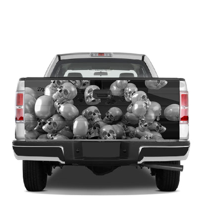 Petthouse | Skull Pattern Tailgate Wrap, Halloween Skull Tailgate Wrap, Creepy Skull Tailgate Wrap