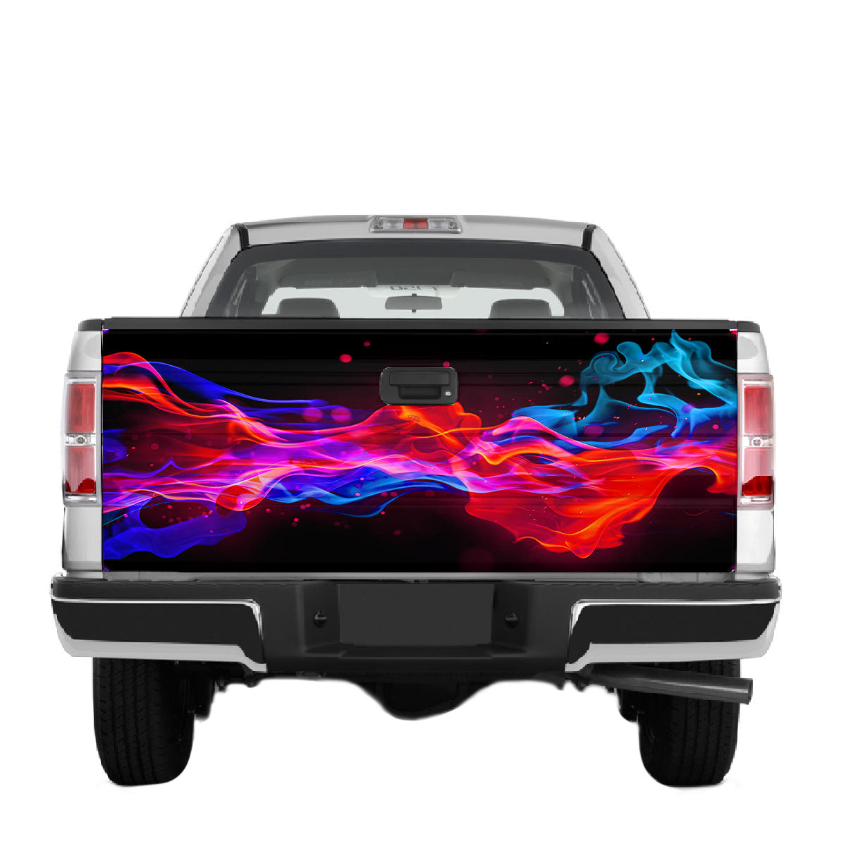 Petthouse | Fire Flames Car Truck Decals Blue Wave Tailgate Wraps For Pickup Wave Abstract Best Gift For Fathers Day