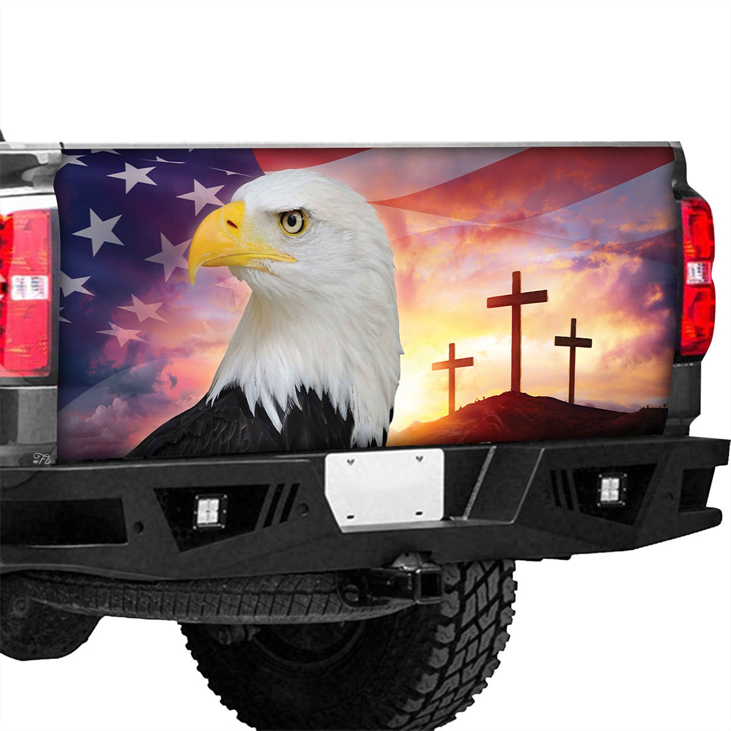 Petthouse | Eagle Birds American Christian Printed Tailgate Wrap, Patriotic Day Gift