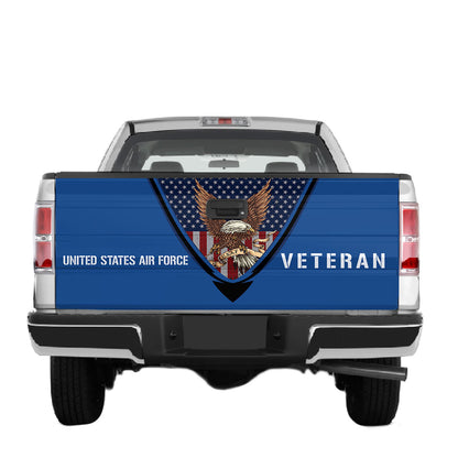 Petthouse | Eagle Veteran Tailgate Vinyl Graphic Wrap American Flag Tailgate Wrap Veteran Honor The Title