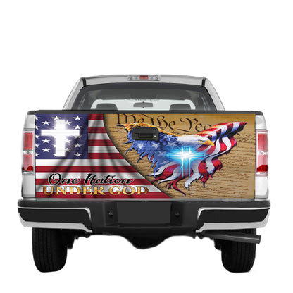 Petthouse | One Nation Under God Tailgate Wrap Christian God Bless America Tailgate Decal Car Accessories