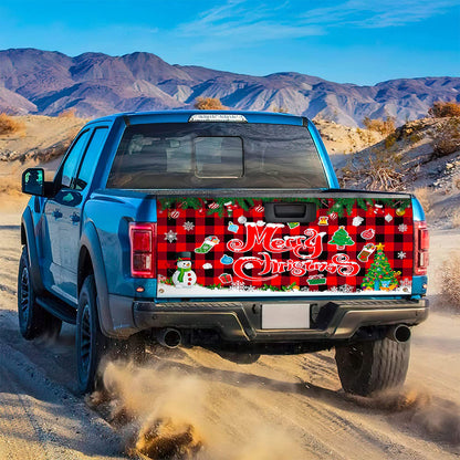 Petthouse | Christmas Plaid Tailgate Wrap, Merry Christmas Tailgate Wrap, Christmas Car Decor