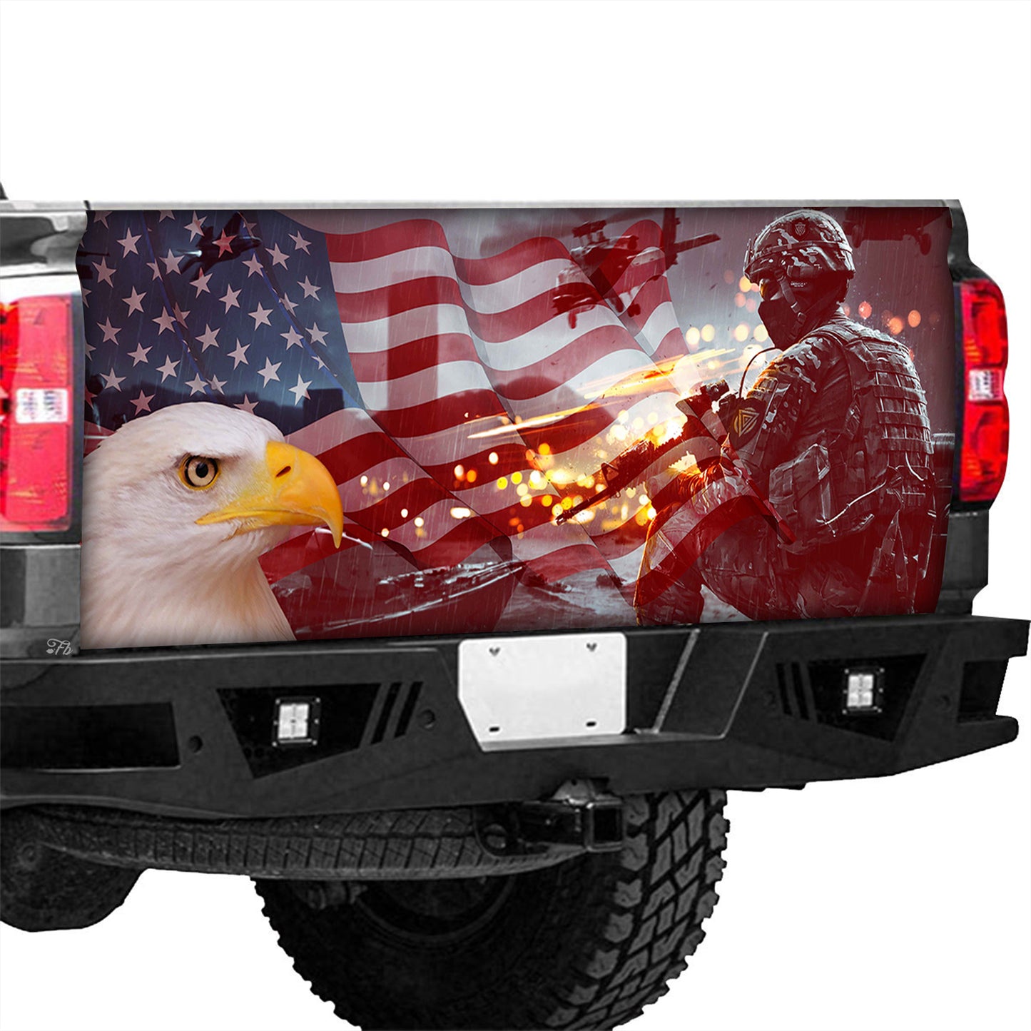 Petthouse | America Veterans Wrap America Fighting Wrap Warriors Tailgate Wrap Patriot Car Decoration