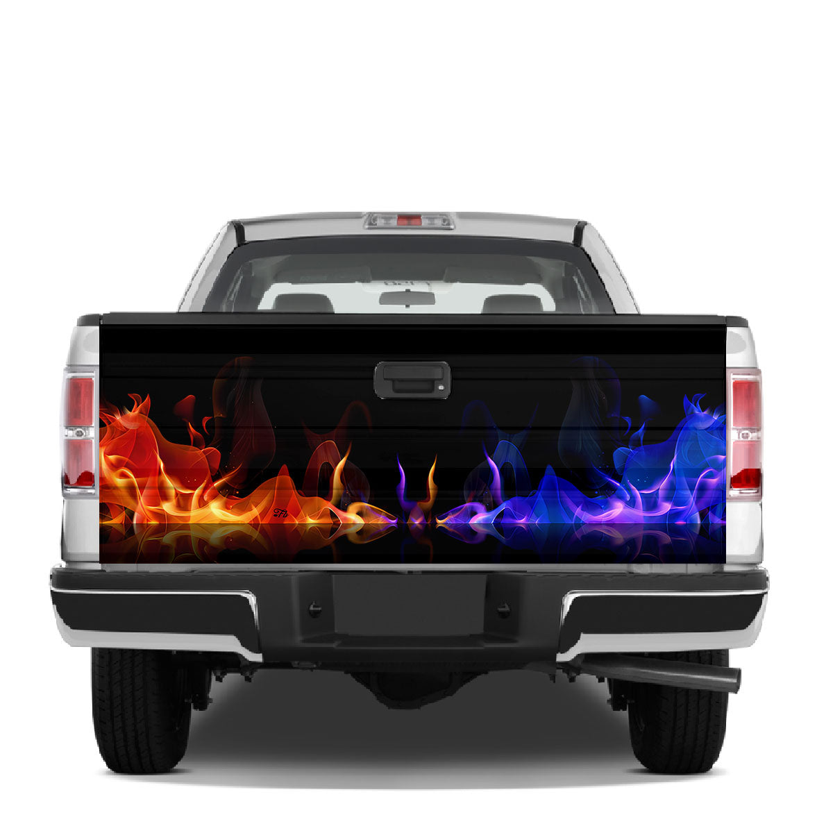 Petthouse | Red And Blue Flame Tailgate Wrap, Flame Car Decal, Flame Tailgate Wrap, Father's Day Gift Idea