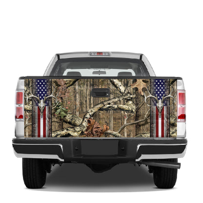 Petthouse | Hunting Camo Pattern Tailgate Wrap, Skull Deer Tailgate Wrap, American Hunter Gift