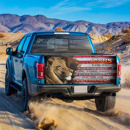 Petthouse | Jesus Is My Savior Truck Tailgate Wrap Jesus Lion Tailgate Wrap American Christian Car Decoration