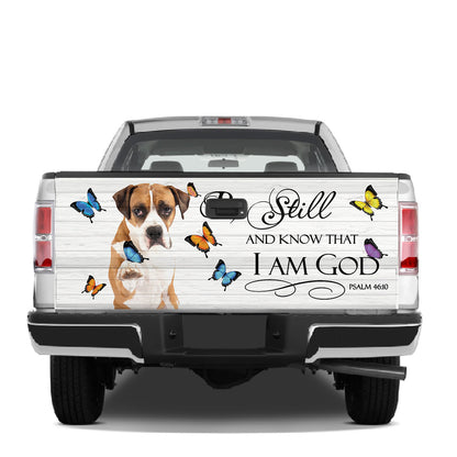 Petthouse | Boxer Tailgate Vinyl Graphic Wrap Farmhouse Style Truck Tailgate Decal Wraps God Motivation