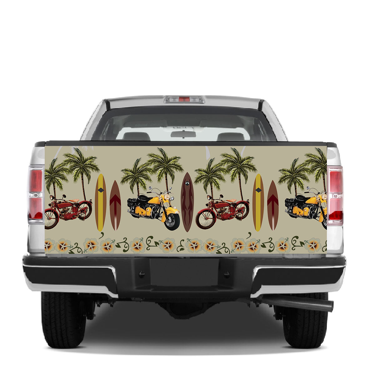 Petthouse | Motorcycle Tropical Summer Truck Tailgate Wrap Decal Biker Gift Dad Gift Husband Gift Surfing Lover