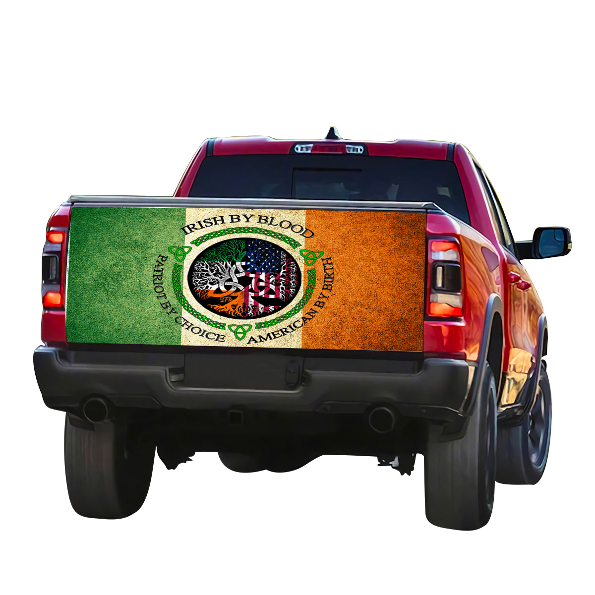 Petthouse | Irish Vintage Ireland Flag Print Tailgate Wrap Irish By Blood Patriot By Choice Sticker Irish Gifts