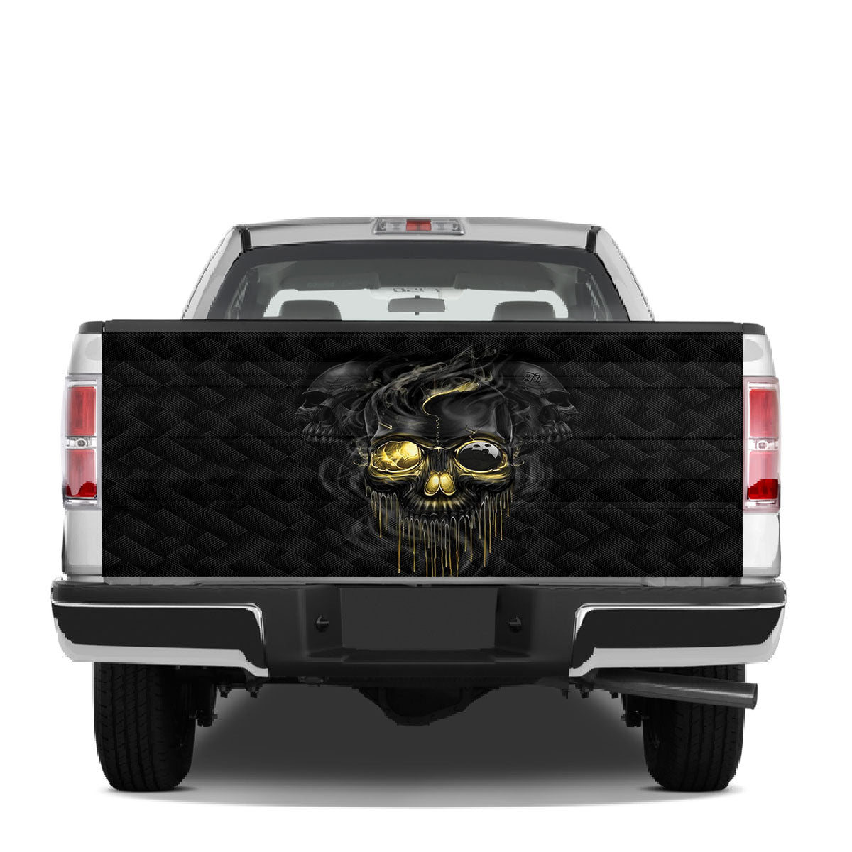 Petthouse | Black Skull Pattern Tailgate Wrap Black Skull Tailgate Wrap Horror Style Cover Car Decor