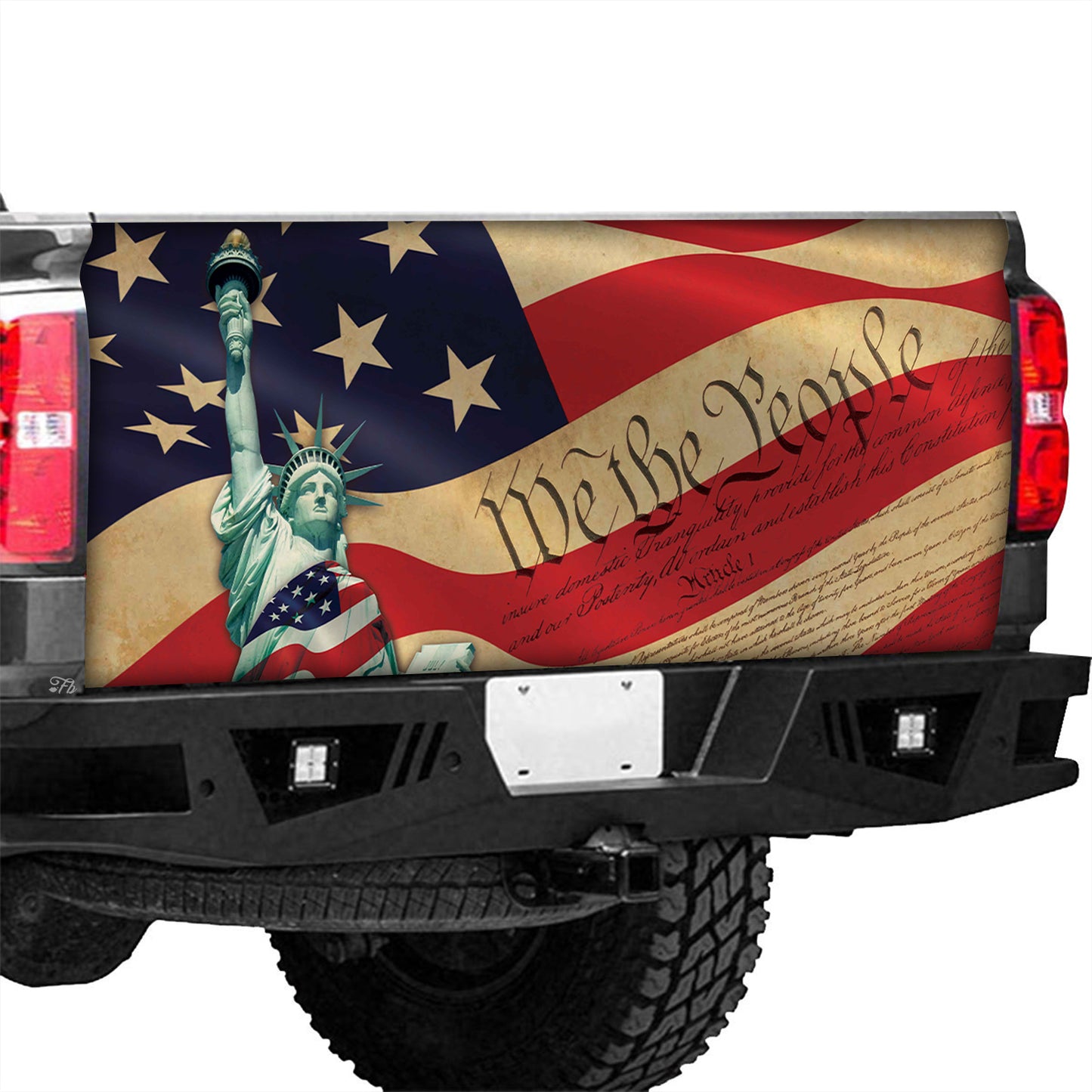 Petthouse | We The People American Vintage Printed Tailgate Wrap, Patriotic Day Gift