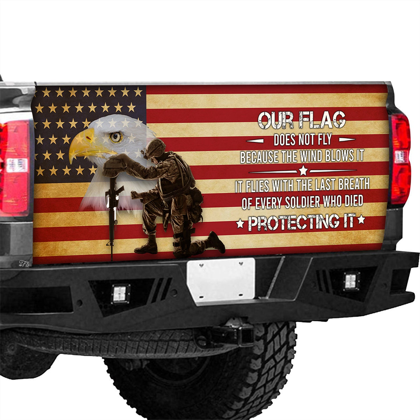 Petthouse | America Veteran Wrap Protecting Our Flag Wrap America Flag Tailgate Wrap Patriot Car Decoration