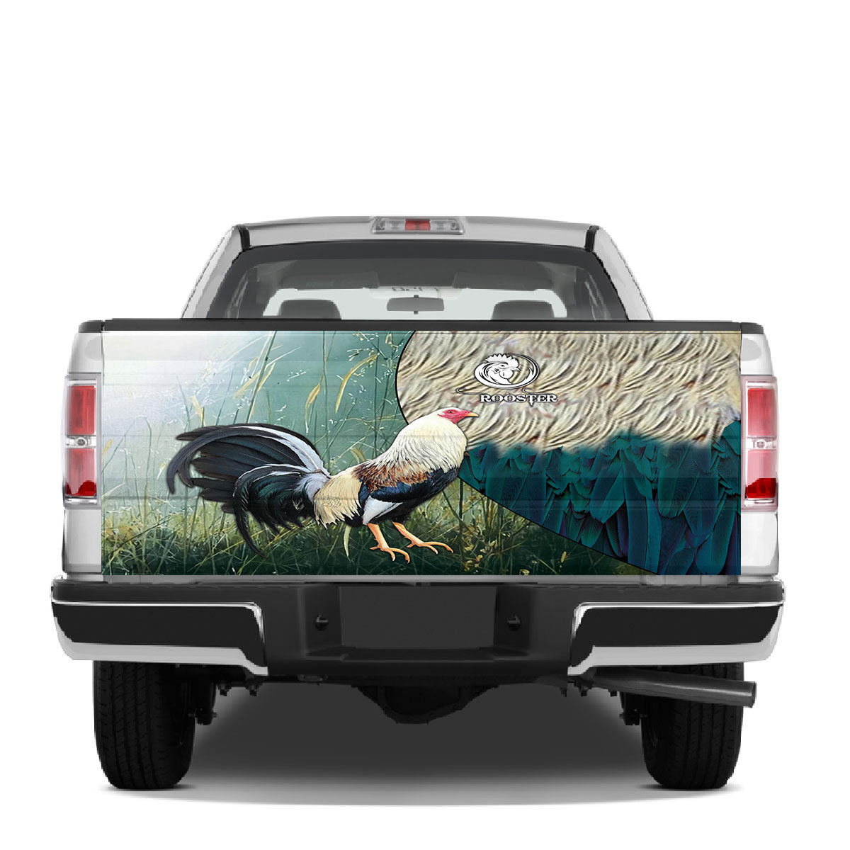 Petthouse | Rooster Tailgate Wrap Rooster Artwork Tailgate Wrap Feather Pattern Tailgate Wrap Car Decoration