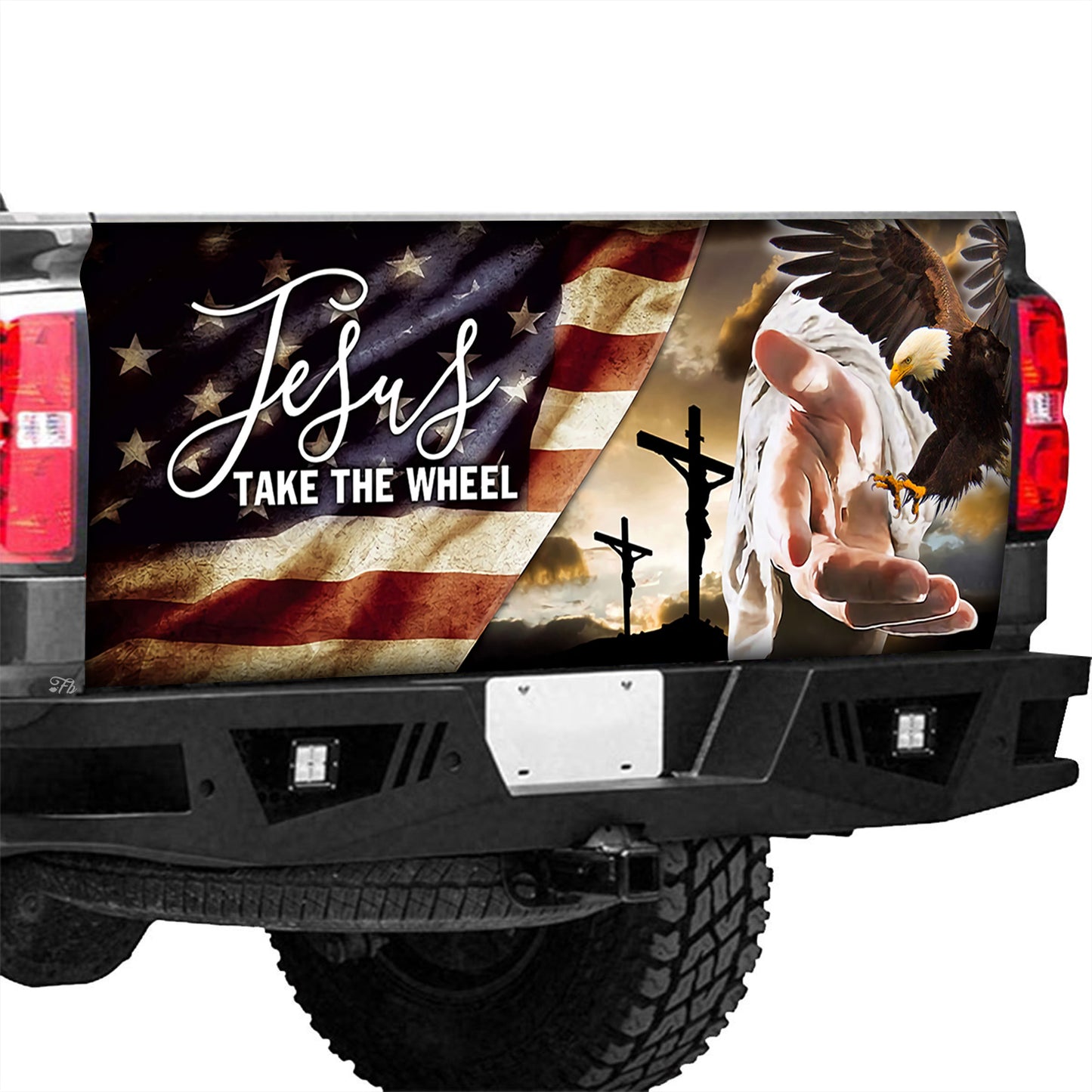 Petthouse | Jesus Take The Wheel Wrap American Flag Wrap Christian Cover Jesus Blessed America