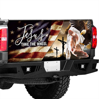 Petthouse | Jesus Take The Wheel Wrap American Flag Wrap Christian Cover Jesus Blessed America