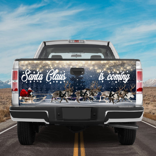 Petthouse | Santa Claus Is Coming Tailgate Wrap Tailgate Sticker Decal Reindeer And Santa Xmas Gift