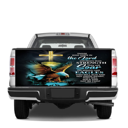 Petthouse | Eagle Cross Truck Tailgate Decal Trust In Lord Tailgate Vinyl Wrap Christian Gift