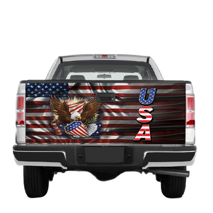 Petthouse | American Flag Bald Eagle Truck Tailgate Wrap Eagle Vinyl Graphic Decal Patriot Car Accessories