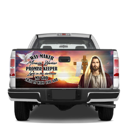 Petthouse | Jesus Christian Tailgate Wrap, Way Maker Miracle Worker Promise Keeper Light In The Darkness