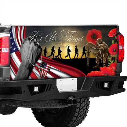 Petthouse | Veteran American Truck Tailgate Decal Us Veteran Lest We Forget Tailgate Vinyl Decal Remembrance Day