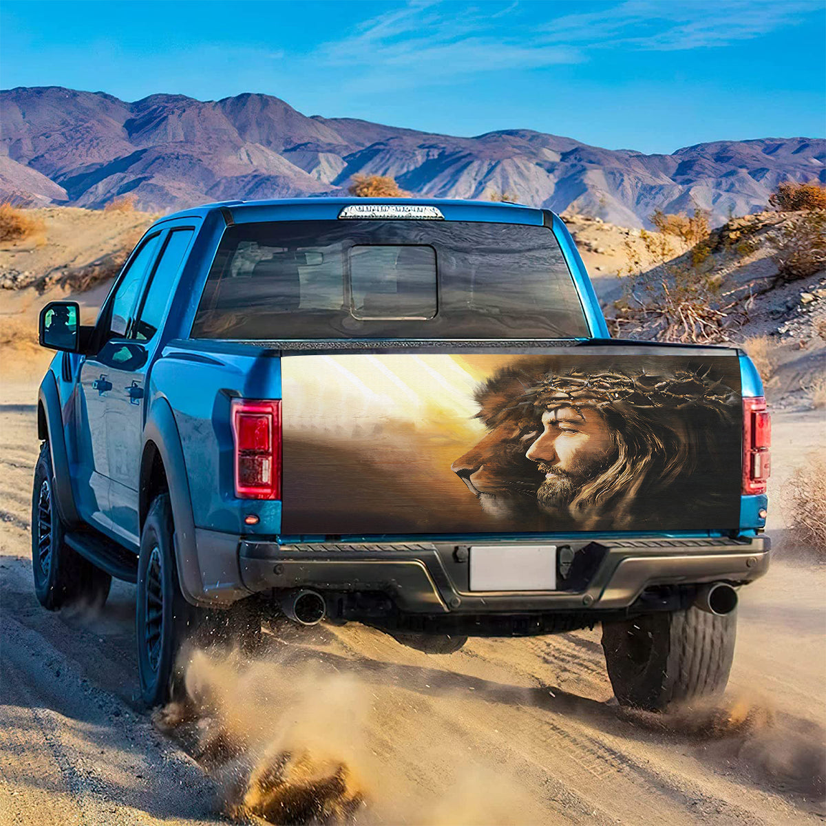 Petthouse | Jesus Lion Tailgate Wrap Jesus Lion Of Judah Tailgate Wrap Christ Oil Painting Car Decoration