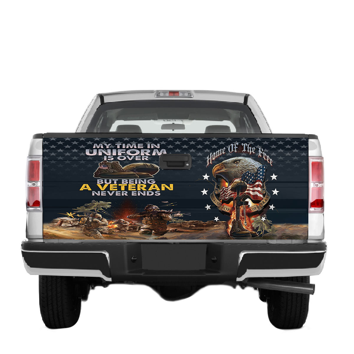 Petthouse | Army Veteran Truck Tailgate Decal Sticker Wrap Home Of The Free \ntailgate Mural Car Decor