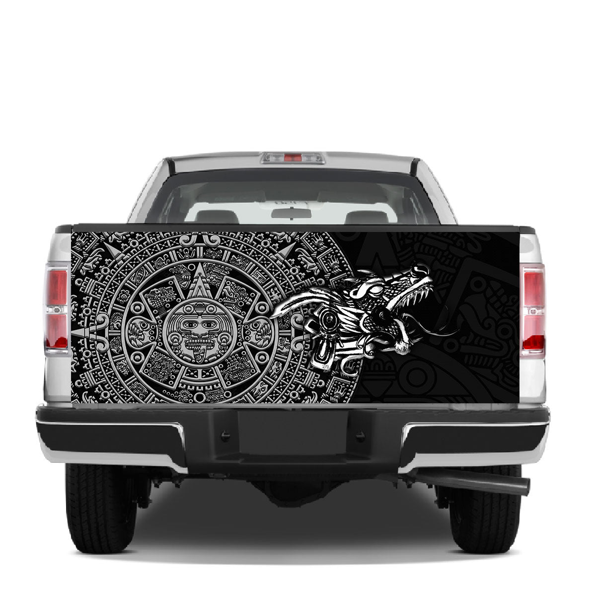 Petthouse | Aztec Pattern Tailgate Wrap Aztec Dragon Pattern Tailgate Cover Aztec Culture Wrap Car Decoration