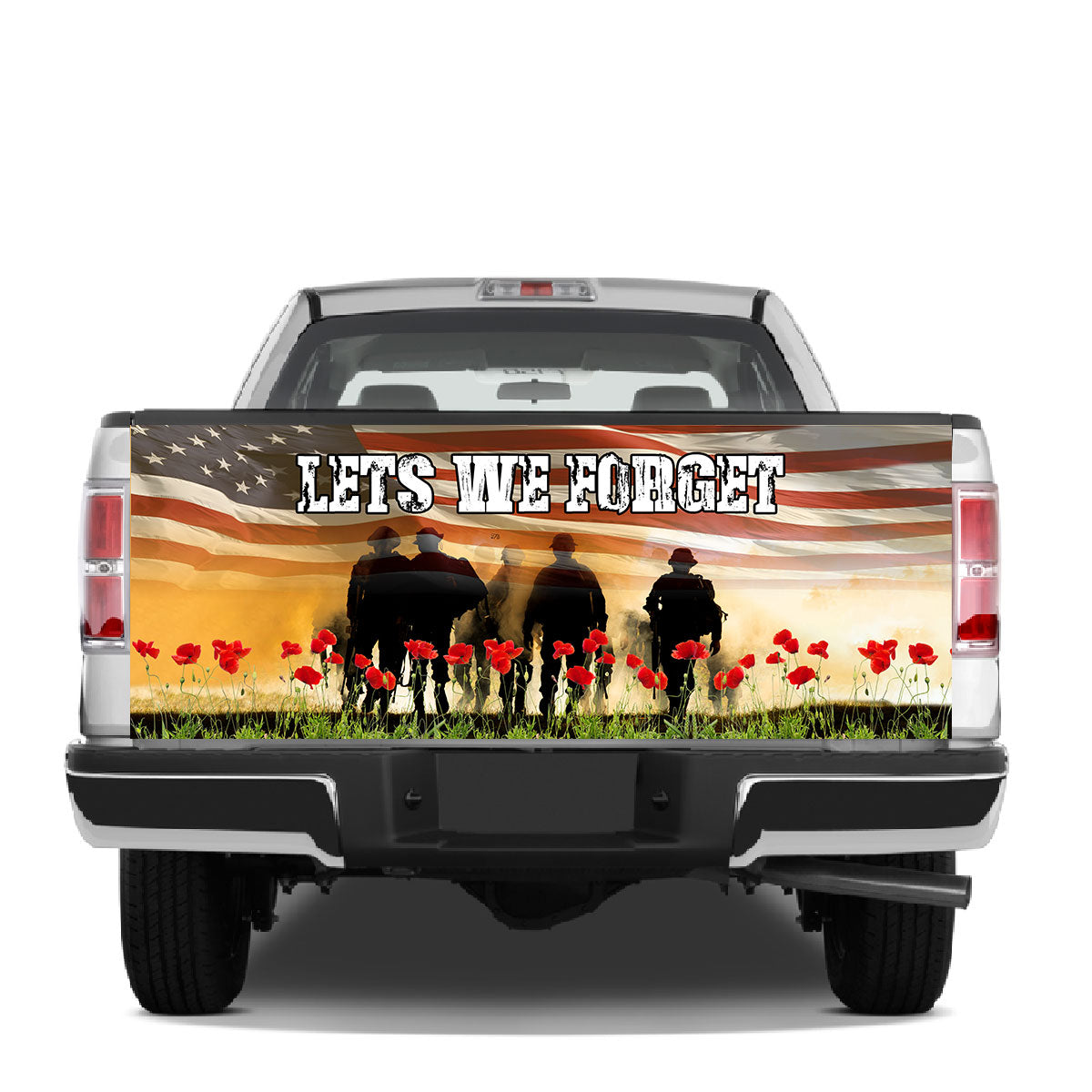 Petthouse | Us Flag Veteran Truck Tailgate Wrap Veteran Memorial Lets We Forget Poppy Flower Remembrance Day