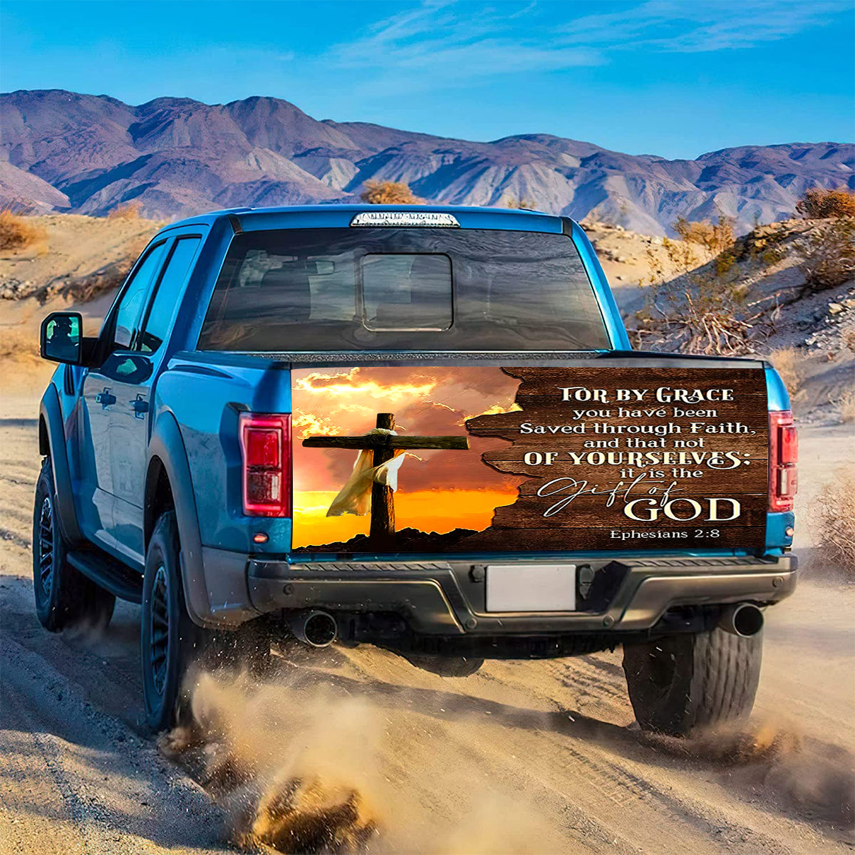 Petthouse | Cross Holy Bible For By Grace Of God Truck Tailgate Wrap Car Accessories