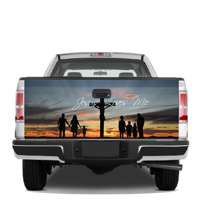 Petthouse | Jesus Loves Me Wrap Jesus Cross Tailgate Wrap Jesus Blessed Family Wrap Car Decoration