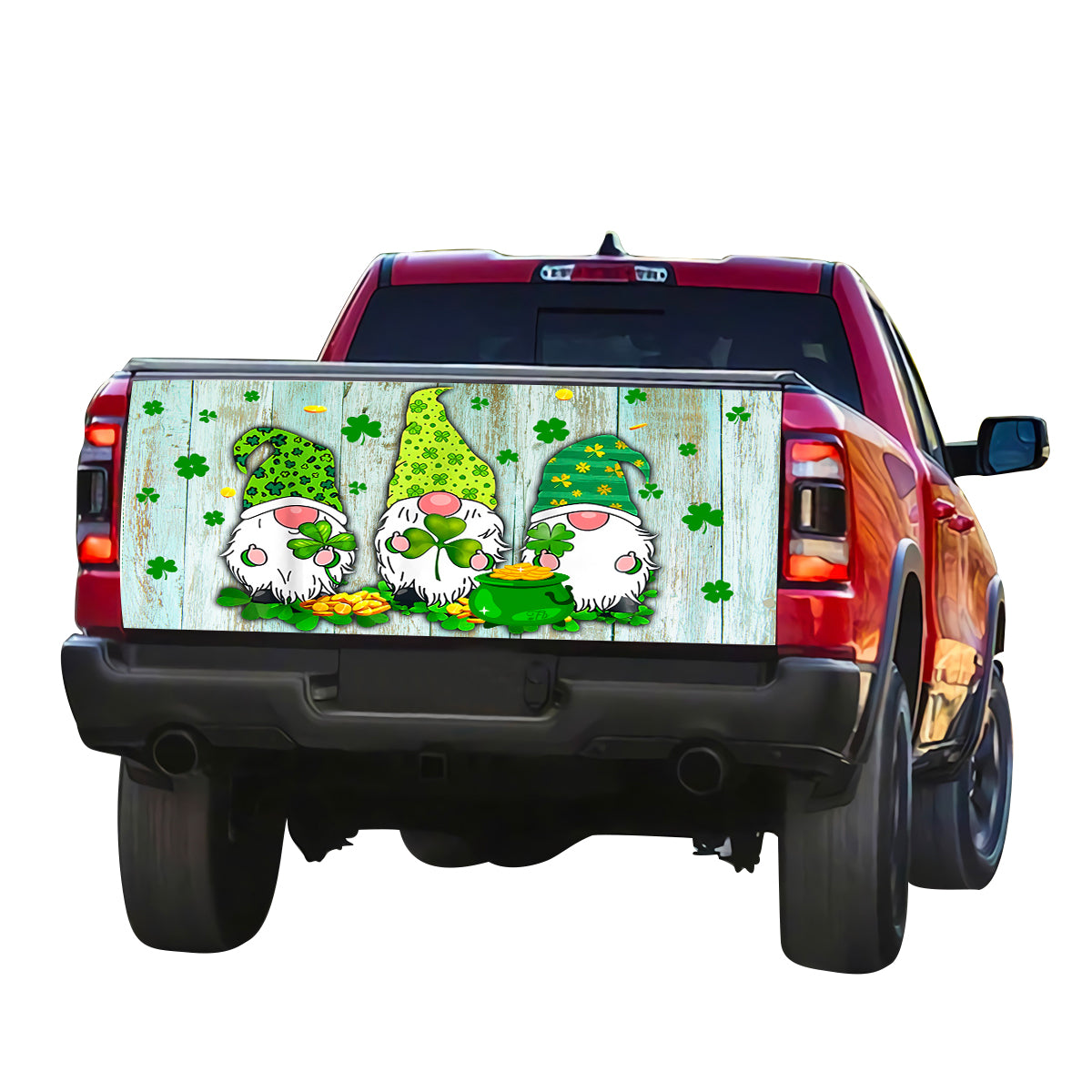 Petthouse | Gnomes Irish Tailgate Wrap Clover Tailgate Cover Cartoon Tailgate Wrap Happy St Patrick's Day