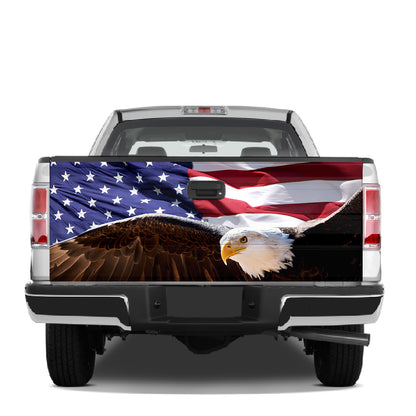 Petthouse | Eagle Tailgate Wrap, Eagle American Flag Dogs Christmas Tailgate Wrap, Independence Day Car Decor