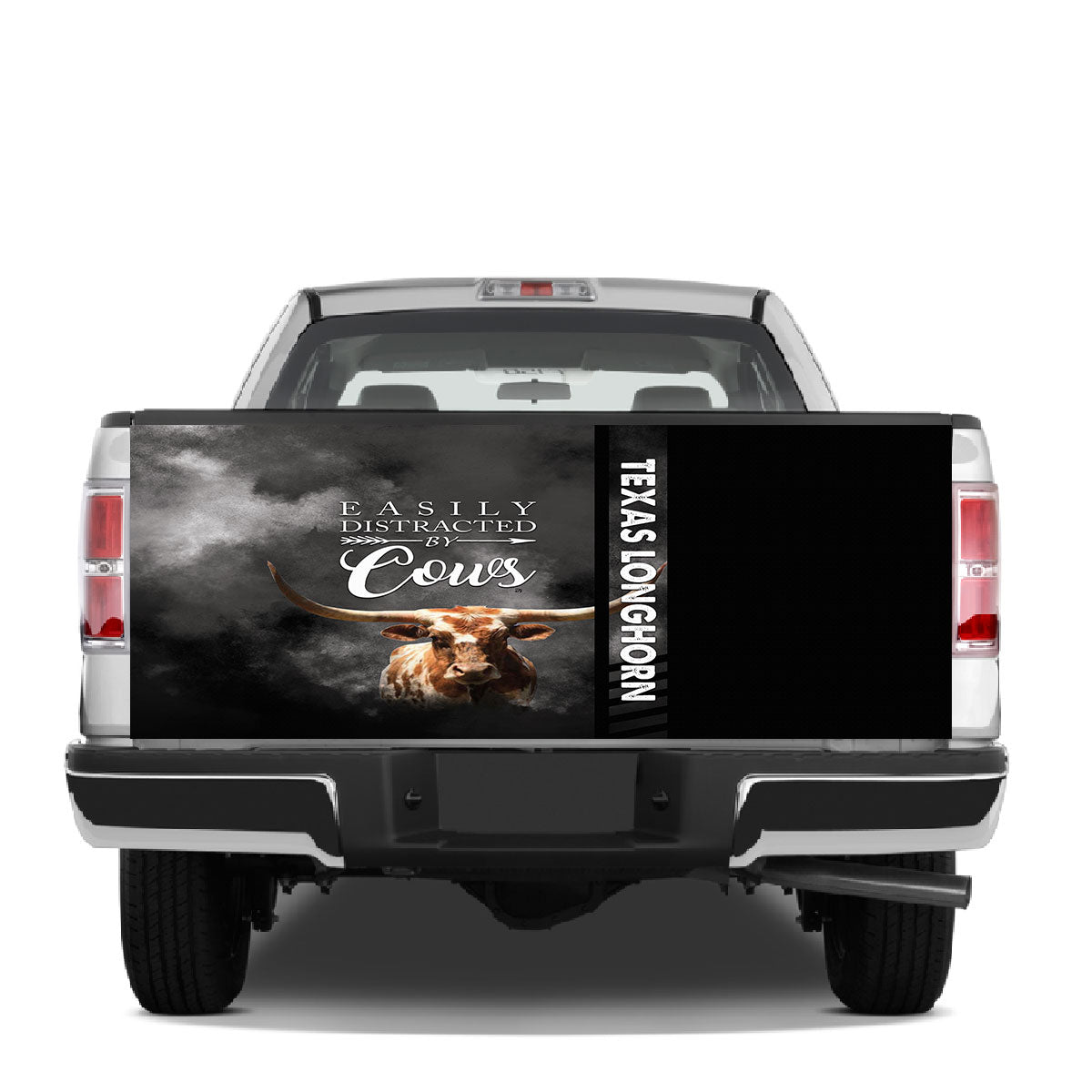 Petthouse | Easily Distracted By Cows Tailgate Wrap Texas Longhorn Tailgate Cover Car Decoration