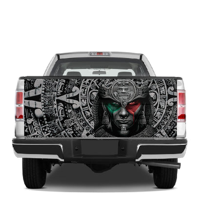 Petthouse | Maya Warrior Tailgate Wrap Maya Culture Pattern Tailgate Wrap Aztec Pattern Wrap Car Decoration