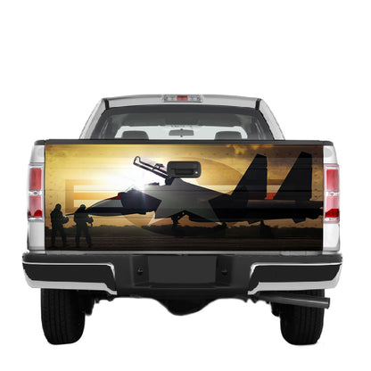 Petthouse | American Soldier Aircraf Tailgate Wrap Vinyl Graphic Decal  American Patriot Sticker Tailgate