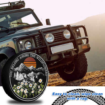 Petthouse | Mountain Landscape Camping Hiking Spare Tire Cover You Belong Among The Wild Flowers Truck Decor